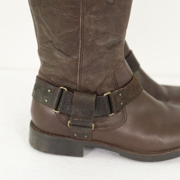 UGG Damien Rylie Collection Leather Buckle Moto Boots size 7 - Picture 4 of 11